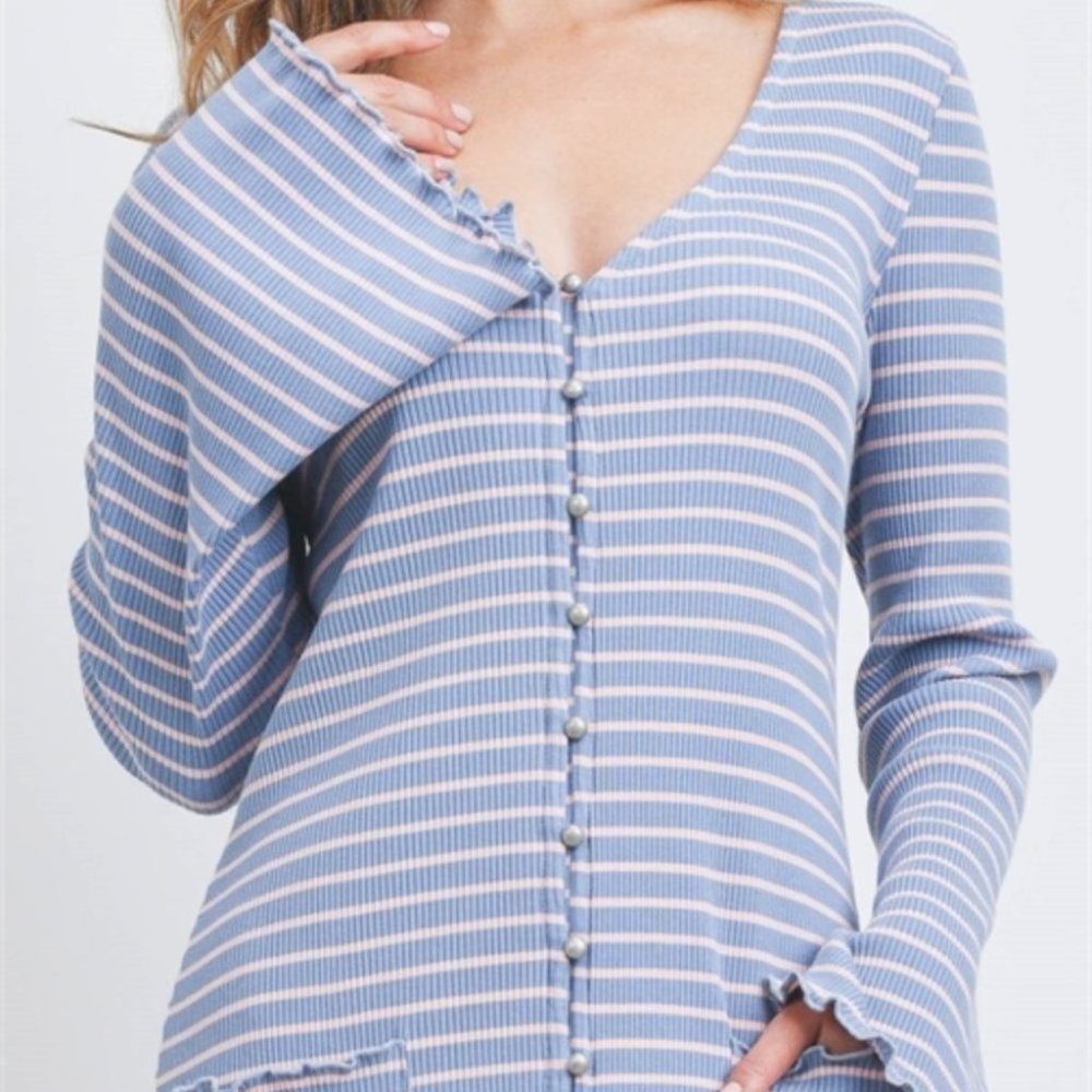 Boho Striped Long sleeve Dress - Picture 8 of 8